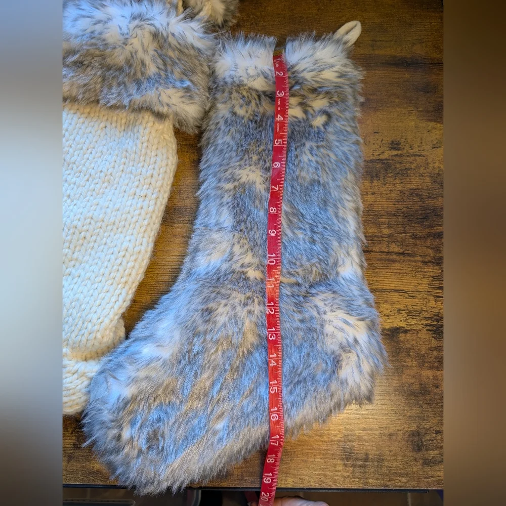 Knit and Fur Stockings set
